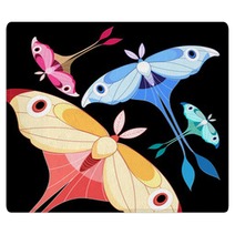 Background With Colorful Butterflies Rugs 68130246