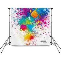 Background With Colorful Spots And Sprays On A White. Vector Ill Backdrops 27353823