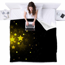 Background With Gold Stars Blankets 68057654