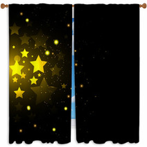 Background With Gold Stars Window Curtains 68057654