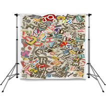 Background With Letters Torn From Newspapers, Rough Edges Backdrops 7123962