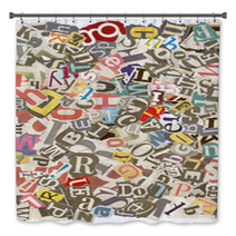 Background With Letters Torn From Newspapers, Rough Edges Bath Decor 7123962
