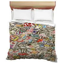 Background With Letters Torn From Newspapers, Rough Edges Bedding 7123962