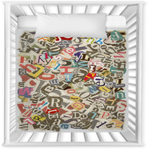 Background With Letters Torn From Newspapers, Rough Edges Nursery Decor 7123962