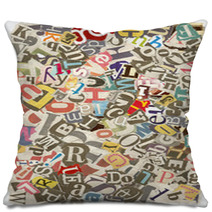 Background With Letters Torn From Newspapers, Rough Edges Pillows 7123962