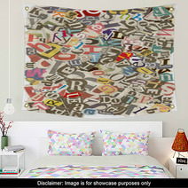 Background With Letters Torn From Newspapers, Rough Edges Wall Art 7123962