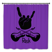 Background With Rock And Roll Sign Bath Decor 53833894