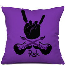 Background With Rock And Roll Sign Pillows 53833894