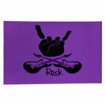 Background With Rock And Roll Sign Rugs 53833894
