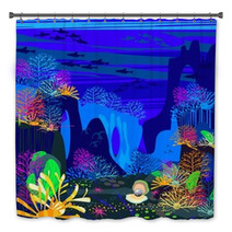 Background With The Underwater Scenery Bath Decor 61811189