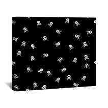 Background With White Skulls On Back Background, Seamless Wall Art 50212900