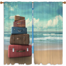 Bags On Beach Window Curtains 54418420