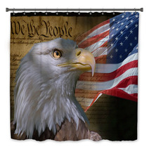 Bald Eagle And American Flag Bath Decor 862986