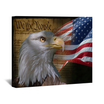 Bald Eagle And American Flag Wall Art 862986