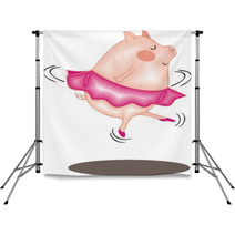 Ballerina Pig Backdrops 39209641