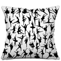 Ballerina Silhouette Vector Pillows 49819655