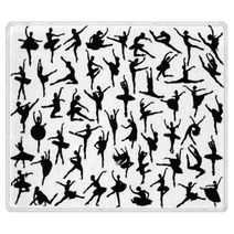Ballerina Silhouette Vector Rugs 49819655