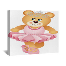 Ballerina Teddy Bear Wall Art 54750846