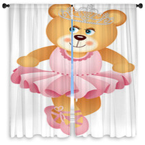 Ballerina Teddy Bear Window Curtains 54750846