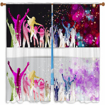 Banner Disco Party Window Curtains 65790458