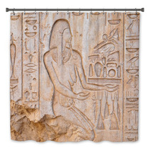 Bas Relief In Medinet Habu Temple Luxor Egypt Bath Decor 58016980