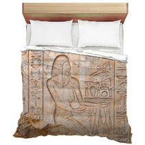 Bas Relief In Medinet Habu Temple Luxor Egypt Bedding 58016980