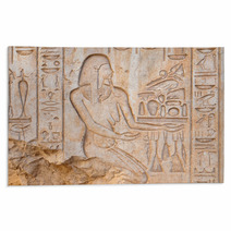 Bas Relief In Medinet Habu Temple Luxor Egypt Rugs 58016980