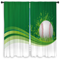 Baseball Background Window Curtains 22597503