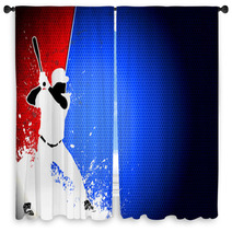 Baseball Background Window Curtains 44853652