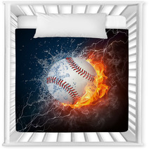 Baseball Ball With Fire And Thunder Nursery Decor 25479552
