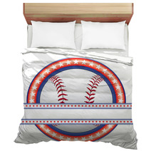 Baseball Design - Red White And Blue Bedding 63979699