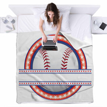 Baseball Design - Red White And Blue Blankets 63979699