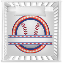 Baseball Design - Red White And Blue Nursery Decor 63979699