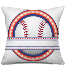 Baseball Design - Red White And Blue Pillows 63979699