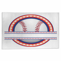 Baseball Design - Red White And Blue Rugs 63979699
