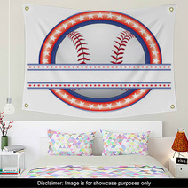 Baseball Design - Red White And Blue Wall Art 63979699
