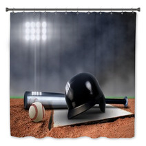 Baseball Equipment Under Spotlight Bath Decor 59794876