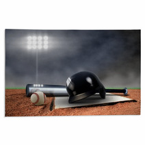 Baseball Equipment Under Spotlight Rugs 59794876