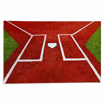Baseball Home Plate Batter Boxes Rugs 56488079