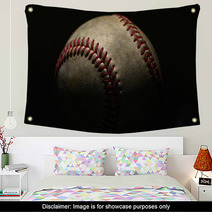 Baseball On Black Wall Art 147626066