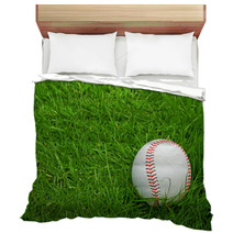 Baseball On Green Grass Pitch Bedding 42871124