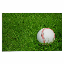 Baseball On Green Grass Pitch Rugs 42871124