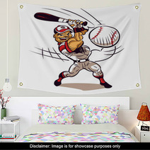 Baseball Player Hitting Ball Wall Art 123649687