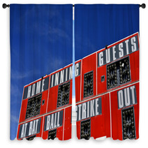 Baseball Scoreboard Window Curtains 40596962