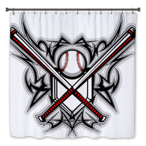 Baseball Softball Bats Tribal Graphic Image Bath Decor 34801342