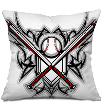 Baseball Softball Bats Tribal Graphic Image Pillows 34801342
