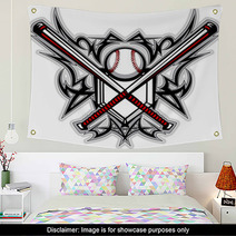 Baseball Softball Bats Tribal Graphic Image Wall Art 34801342