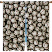 Baseballs Background Window Curtains 45047938