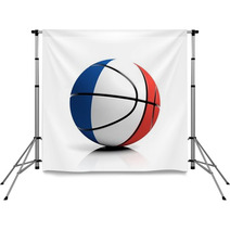 Basketball Ball Flag Of France Isolated On White Background Backdrops 67621868