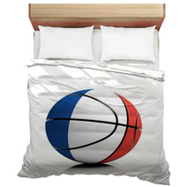 Basketball Ball Flag Of France Isolated On White Background Bedding 67621868